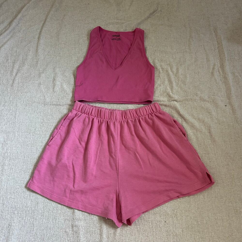 hot pink garage co-ord shorts set